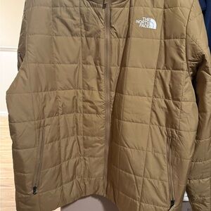 The North Face Quilted Jacket - Light Brown with White Logo